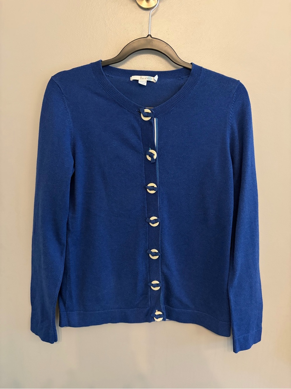 Boden blue ribbon button cardigan. Cotton blend US size 8